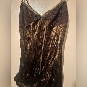 Nouvida Brown fur lined velvet velour xs small chic vtg vintage